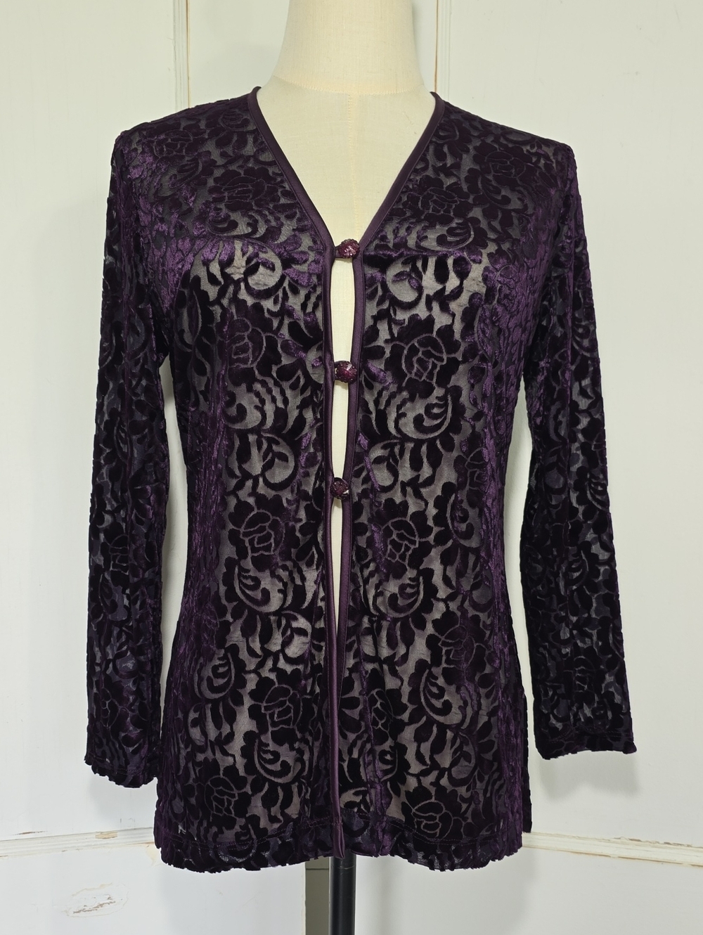 Vintage 90s Rampage CDC Sheer Purple Cardigan